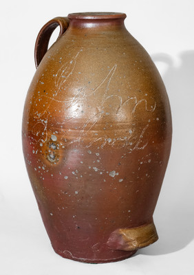 Rare "John / D Elrod" Middle Tennessee Salt-Glazed Stoneware Honey Jar