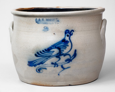 Unusual J. & E. NORTON / BENNINGTON VT Three-Gallon Stoneware Bird Jar