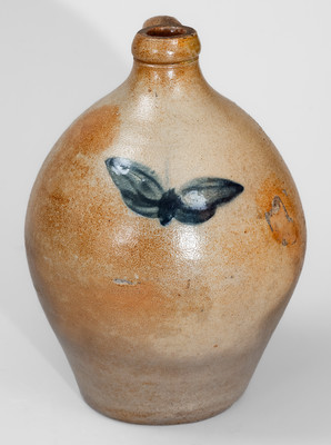 Attrib. Julius Norton, Bennington, VT Stoneware Jug w/ Cobalt, c1840