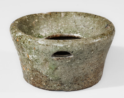 Rare Small-Sized SC Alkaline-Glazed Stoneware Spittoon, possibly Thomas Owenby Pottery