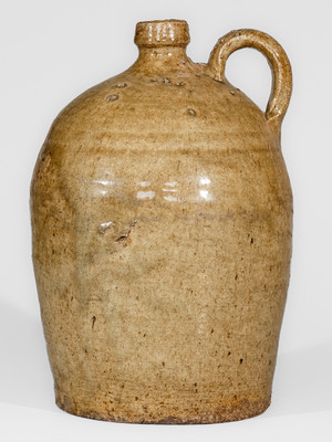 Alkaline-Glazed Stoneware Jug, probably Jesse P. Bodie Pottery, Kirksey's Crossroads, Edgefield Dist, SC
