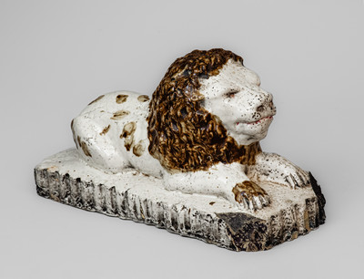 Ohio Stoneware Lion Doorstop, late 19th century