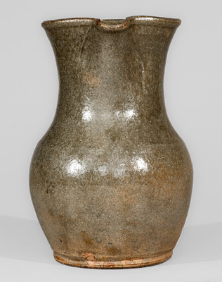 Edgefield District, SC Alkaline-Glazed Stoneware Pitcher, c1820-40