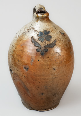 NY State Stoneware Jug w/ Incised Floral Decoration, early 19th century