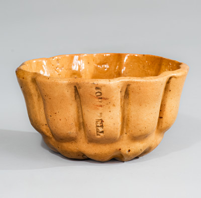 JOHN BELL (Waynesboro, PA) Redware Pudding Mold, c1840-80