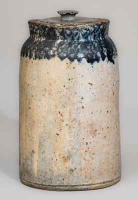 Large-Sized JOHN BELL / WAYNESBORO Lidded Stoneware Canning Jar