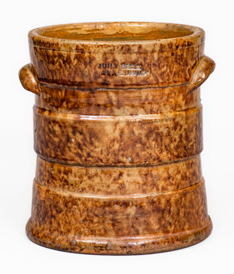 JOHN BELL / WAYNESBORO Redware Tobacco Jar, c1850-80