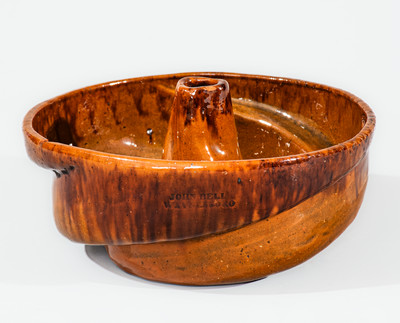 JOHN BELL / WAYNESBORO Manganese-Decorated Redware Cake Mold