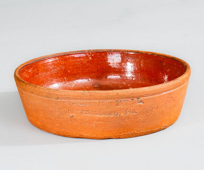 Rare UPTON M. BELL. / Waynesboro. Pa. Small-Sized Redware Dish