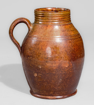 Fine Early New England Redware Pitcher, late 18th century