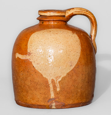 Exceptional Galena, Illinois Small-Sized Redware Moon Jug, second half 19th century