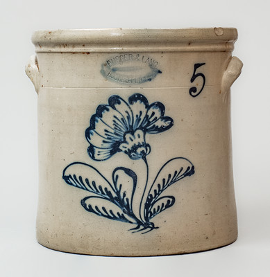 BURGER & LANG / ROCHESTER N.Y. Five-Gallon Stoneware Bird Crock