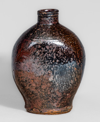 Extremely Rare Texas Stoneware Flask, probably Jefferson S. Nash Pottery, Marion County, c1850-60