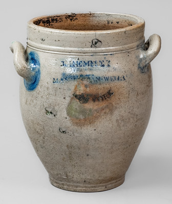 Fine J. REMMEY / MANHATTAN-WELLS / NEW YORK Stoneware Jar w/ Incised Floral Decoration