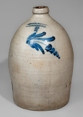 COWDEN & WILCOX / HARRISBURG, PA Three-Gallon Stoneware Jug