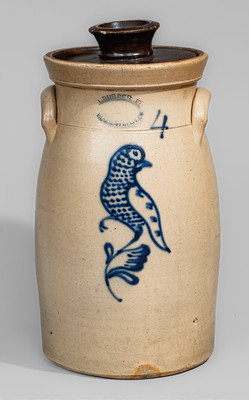 Fine J. BURGER JR / ROCHESTER N.Y. Four-Gallon Stoneware Gamebird Churn