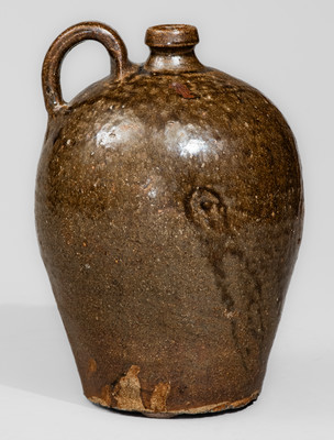 Edgefield District, SC Alkaline-Glazed Stoneware Jug, third quarter 19th century