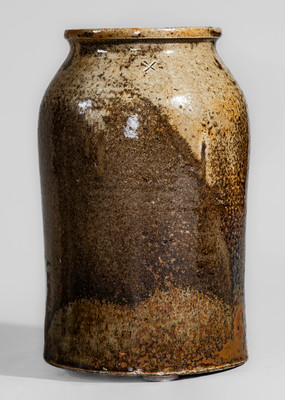 Alkaline-Glazed Stoneware Jar Stamped 