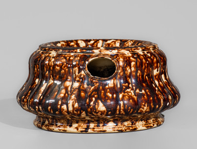 AMERICAN POTTERY CO. / JERSEY CITY, N.J. Rockingham-Glazed Pottery Spittoon, c1840
