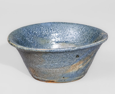 Blue-Glazed Stoneware Bowl, Signed 
