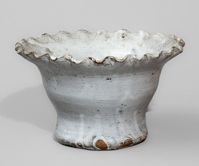 Glazed Stoneware Fluted Pot attrib. Cheever Meaders, 