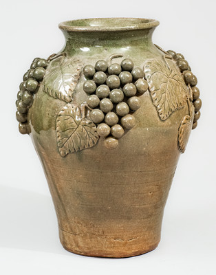 Exceptional Alkaline-Glazed Stoneware Grapes Vase attrib. Lanier Meaders, c1975