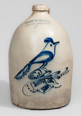 PETER A STARING / LITTLE FALLS N Y Stoneware Advertising Jug, attrib. E. & L. P. Norton, Bennington