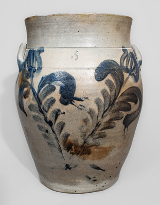Attrib. Richard C. Remmey, Philadelphia, PA Three-Gallon Stoneware Jar w/ Elaborate Cobalt Decoration
