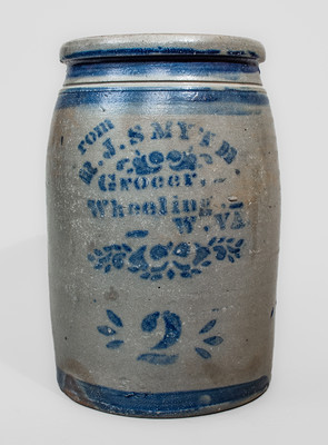 Wheeling, West Virginia Stoneware Advertising Jar (Western PA origin, c1875)