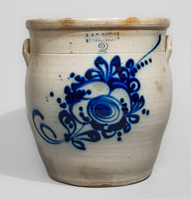 Two-Gallon J. & E. NORTON / BENNINGTON VT Stoneware Jar, circa 1855