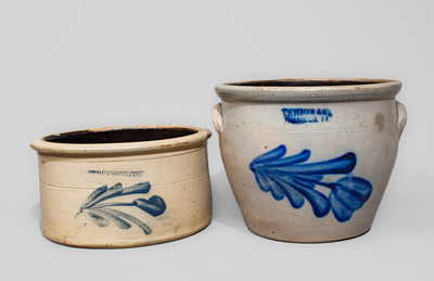 Two Pieces of Cobalt-Decorated Pennsylvania Stoneware, third quarter 19th century