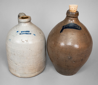 Two American Stoneware Jugs, second and third quarters 19th century
