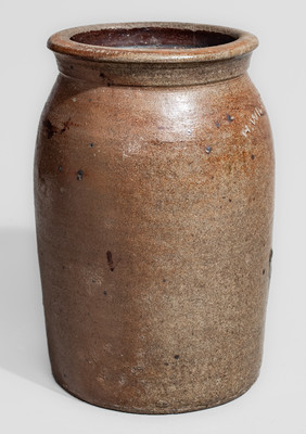 Rare and Important H. WILSON & CO. (African-American Potter Hiram Wilson, Guadalupe Co, Texas) Stoneware Jar