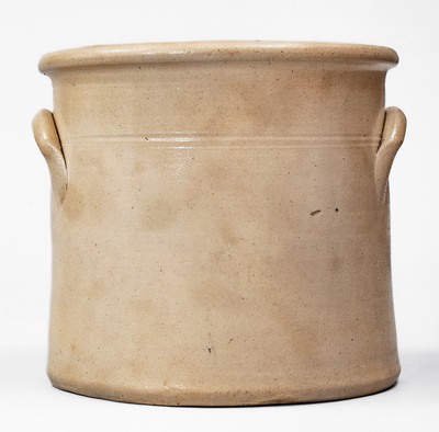 Scarce J. & E. NORTON. / BENNINGTON VT Stoneware Crock w/ Cobalt Bird on Stump