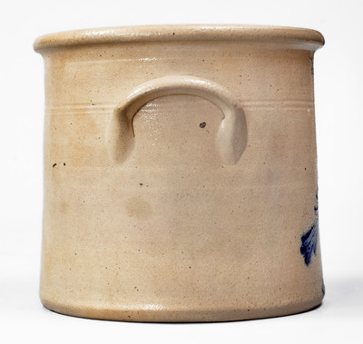 Scarce J. & E. NORTON. / BENNINGTON VT Stoneware Crock w/ Cobalt Bird on Stump