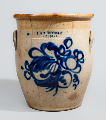 J. & E. NORTON / BENNINGTON VT Stoneware Jar, circa 1855