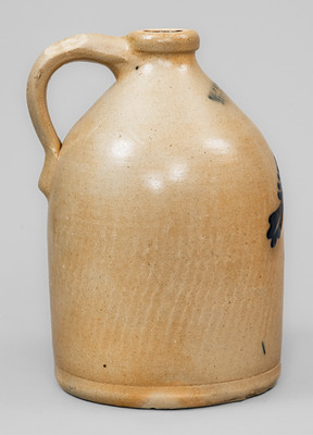 J. & E. NORTON. / BENNINGTON VT Stoneware Jug w/ Cobalt Bird on Stump