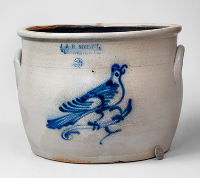 Unusual J. & E. NORTON / BENNINGTON VT Three-Gallon Stoneware Bird Jar