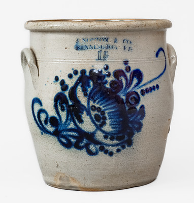 J. NORTON & CO. / BENNINGTON VT Stoneware Jar, circa 1860