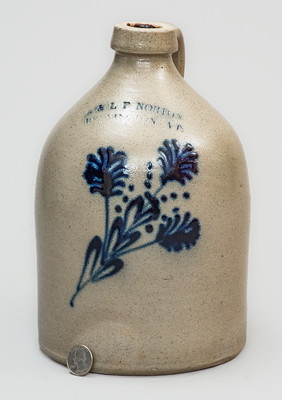 E & L P NORTON / BENNINGTON VT Stoneware Jug, circa 1870