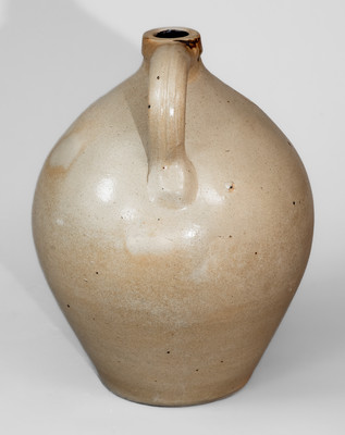 NORTON & FENTON / East Bennington, Vt. Stoneware Jug w/ Elaborate Ochre Decoration, c1844-47