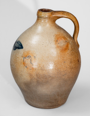 Attrib. Julius Norton, Bennington, VT Stoneware Jug w/ Cobalt, c1840