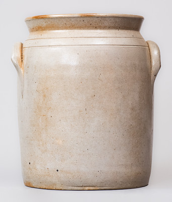 Two-Gallon CORTLAND, New York Stoneware Jar w/ Floral Decoration, c1867-69