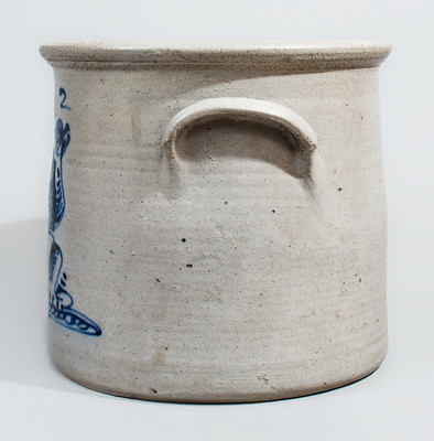 Two-Gallon ALBANY N Y Stoneware Bird Crock, circa 1860