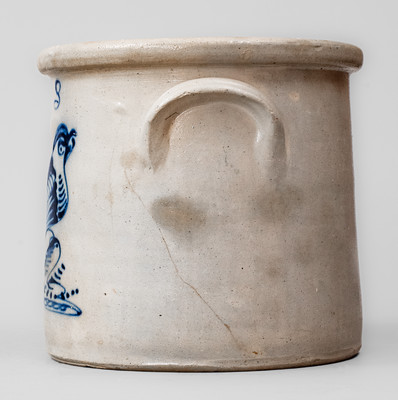 Three-Gallon ALBANY NY Stoneware Bird Crock, c1860