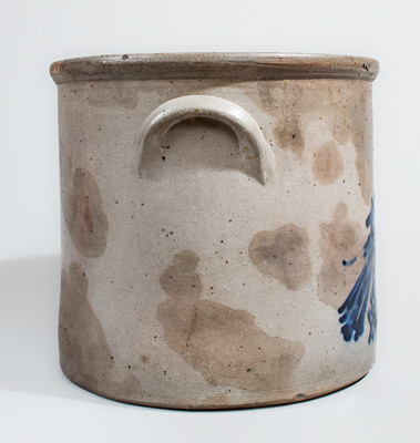 Rare S. PEPSON / ALBANY, N.Y. Three-Gallon Stoneware Bird Crock, c1860