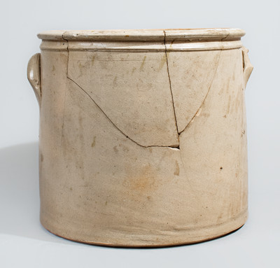 Rare WM E. WARNER / WEST-TROY, New York Two-Gallon Stoneware Bird Crock