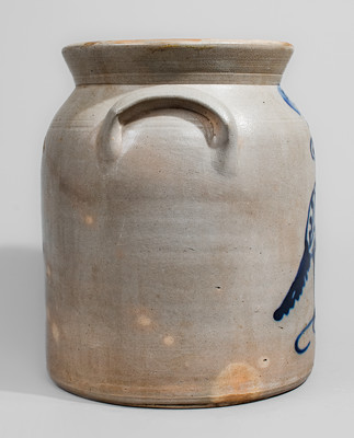 Scarce ITHACA, N.Y. Two-Gallon Stoneware Bird Jar