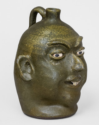 "Lanier Meaders," Cleveland, GA Stoneware Face Jug w/ Rock Teeth, c1975
