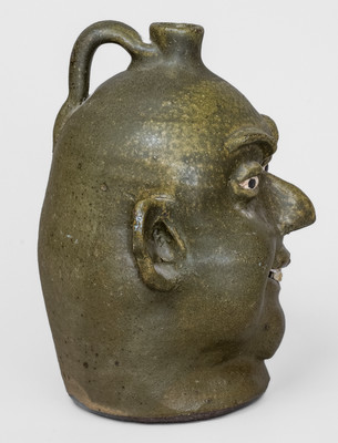 "Lanier Meaders," Cleveland, GA Stoneware Face Jug w/ Rock Teeth, c1975